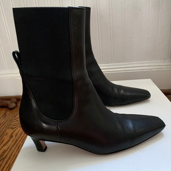 TOTEME Leather Sock Boots - Picture 2 of 6